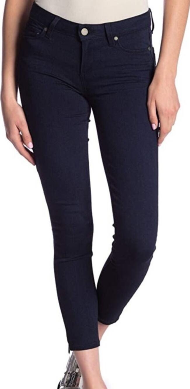 PAIGE Verdugo Ankle Skinny Crop Jeans Denim Zip Fly Tonal Rosalyn Blue 24